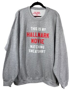 Gray "This Is My Hallmark Movie Watching" Crewneck Sweatshirt
